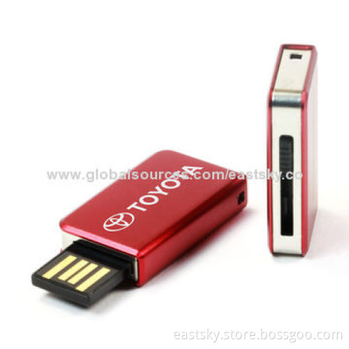 Promotional Slide Thumb Drive, Made of Metal, USB2.0 Interface, 64MB to 32GB Memory CapacityNew